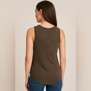 LOFT sleeveless thank top olive green NWT